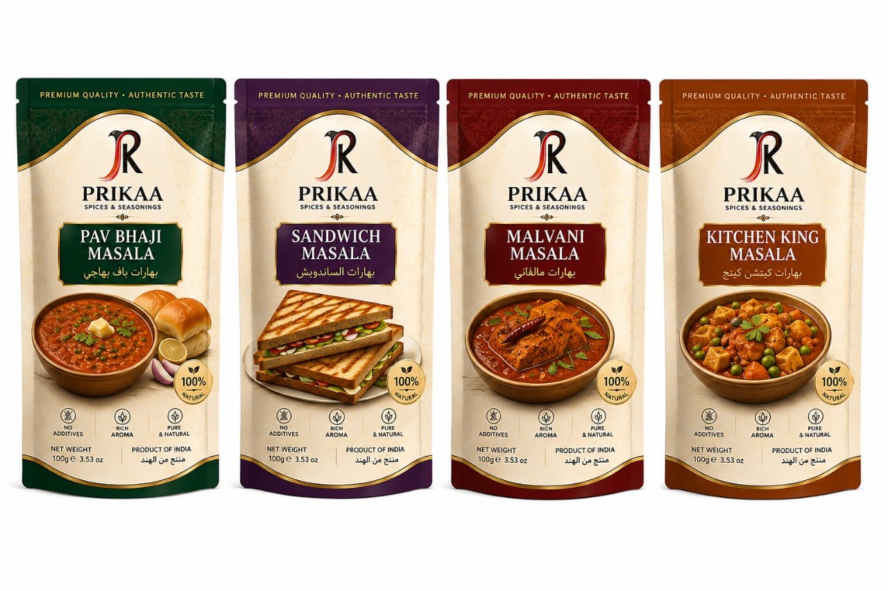 PRIKAA food products for GCC, South East Asia, India and global importers